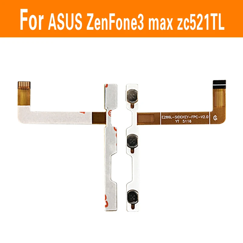 100% Genuine control volume Flex cable For Asus zenfone 3S Max ZC521TL X00GD power flex cable For Asus ZC521TL Power button flex