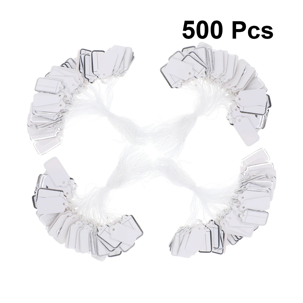 

500 шт., этикетки с ценником, белый картон, 25x15 мм, серебряная блокирующая веревка для ювелирных изделий, одежды, обуви, канцелярских товаров, браслета, цены