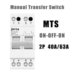 JOTTA 2P 400V  Din Rail MTS Manual Transfer Switch Dual Power Changeover Switch Interlock Circuit Breaker