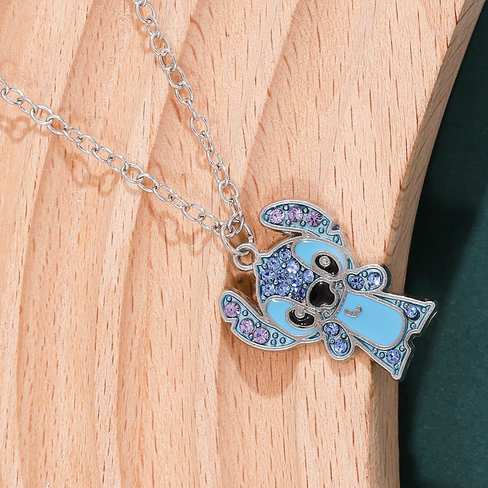 

Disney Stitch Full Diamond Necklace - Sparkling Rhinestone Pendant, Lilo & Stitch Bling Toys for Women & Fans