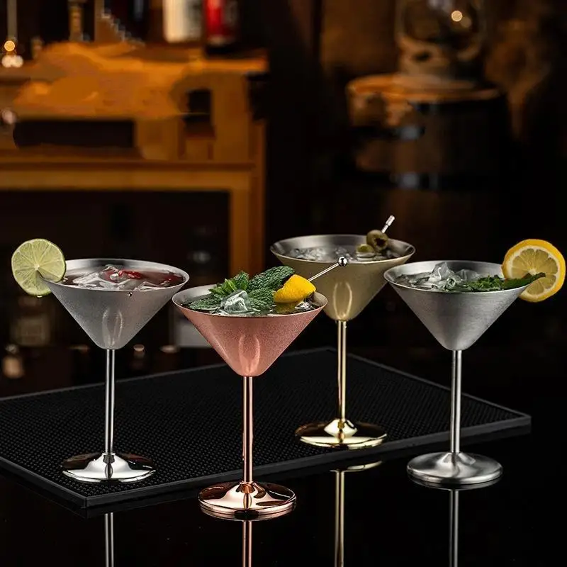 Stainless Steel Cocktail Goblet 200ml Rust Resistant Wine Glass Dishwasher Safe for Home Bar Wedding Banquet Use
