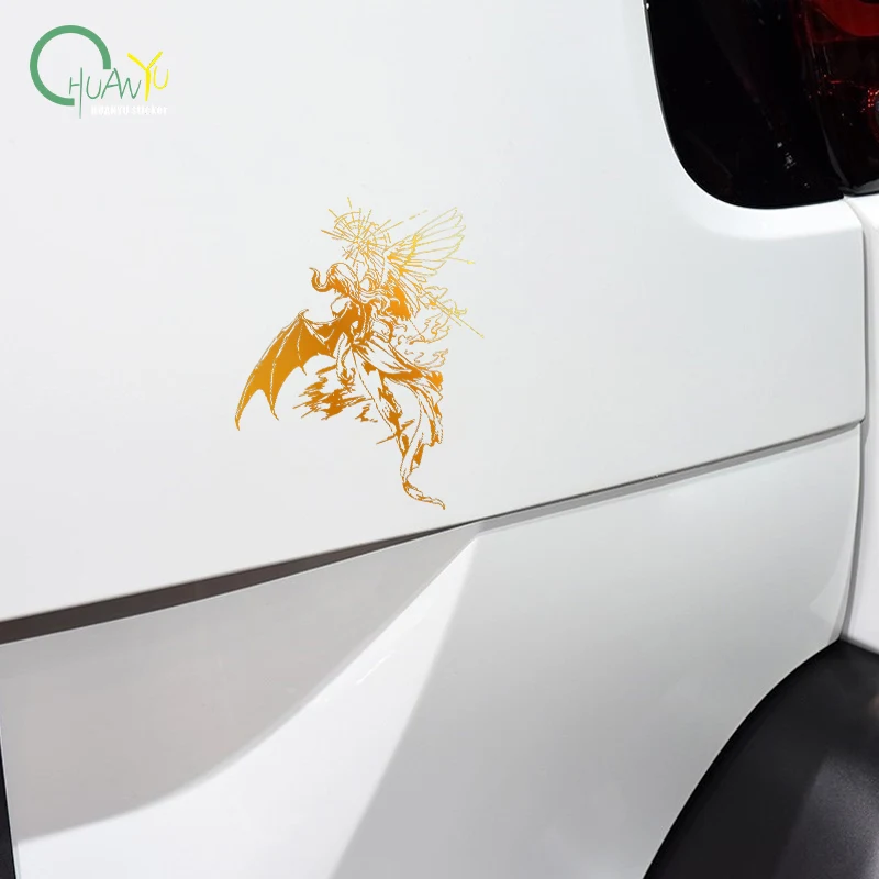 Demon Bat Wing Car Sticker, Dark Gothic Motorcycle Decal, Universal Truck SUV Body Decor Vinyl Graphics - view 4