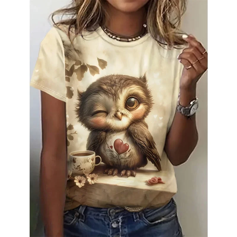 

Hamster Hedgehog Cat Pattern 3D Print T-Shirts Women's O-Neck Tees Casual Short Sleeve T Shirt Harajuku Y2k Tops Female Clothing