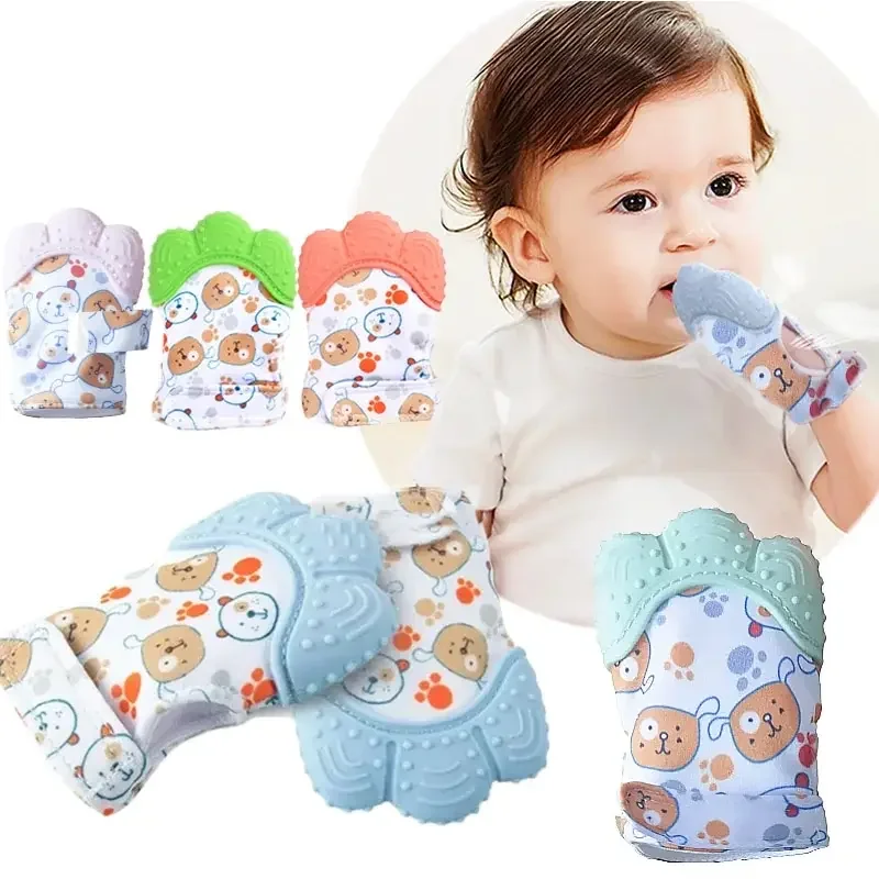

1pc Teething Silicone Gloves Multi-Layer Breathable Chewing Gloves Baby Teething Toys Baby Self Soother Teether Teething Toys