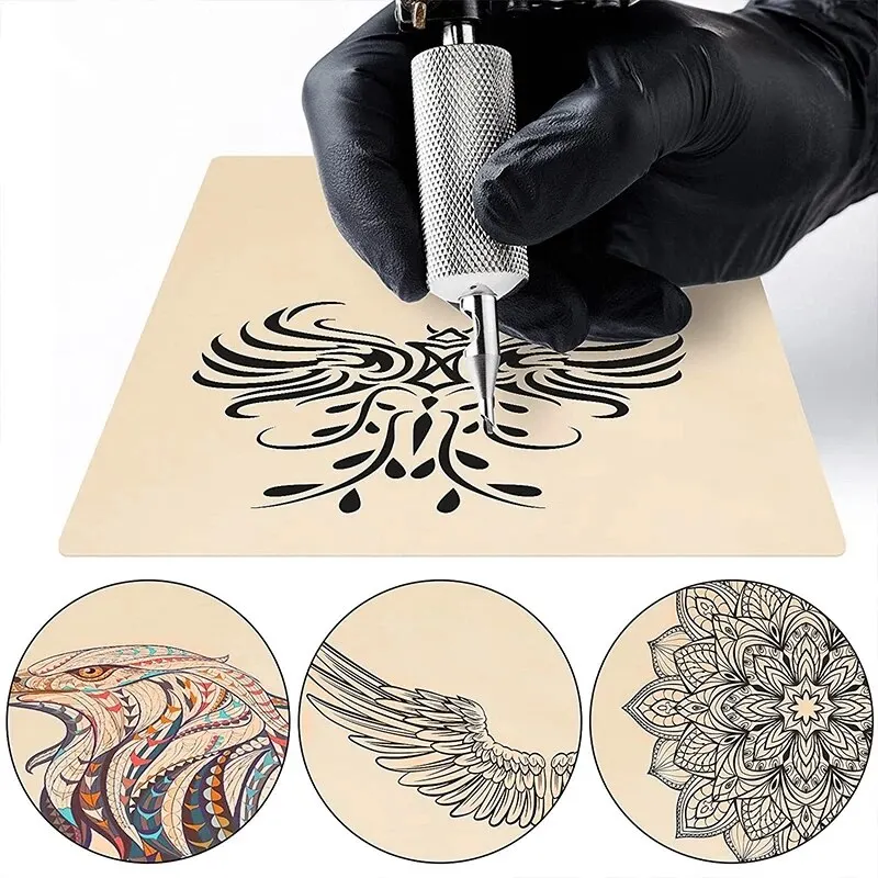 5pcs Tattoo Blank 15X20cm Oefenhuid Wenkbrauw Gragon Patroon Verf Mixer Make Synthetisch Leer Tattoo Accessoires