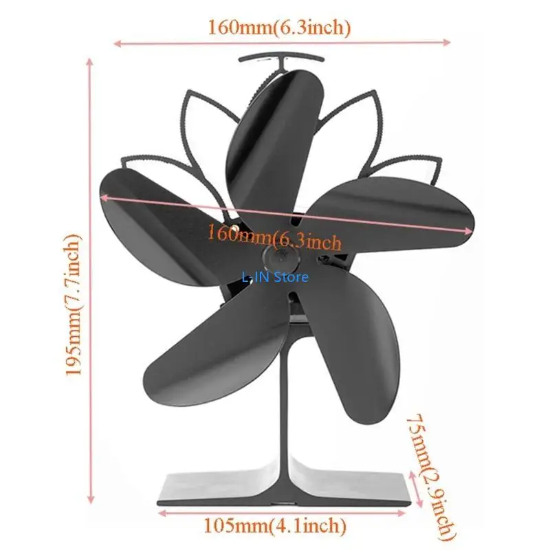 5 stove fan Home Fireplace Fan Efficient Heat Distribution SF501G