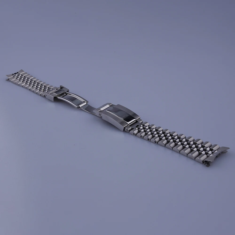 Rolamy 19mm Watchband For Orient Tri Star FAB00009P9 FAB00006B9 FAB0500CC Hollow Curved End Solid Screw Links Jubilee strap