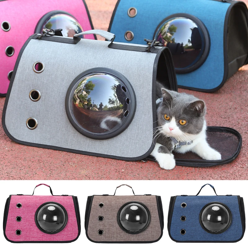 Portable Space Capsule Cat Bag, Hand-held Foldable Shoulder Bag, Transparent Cat Cage, Kitten and Dog Supplies