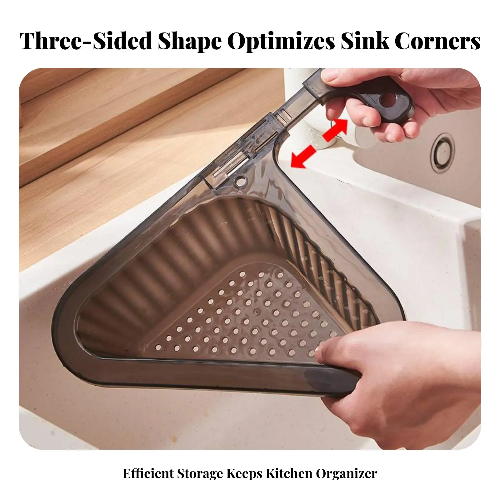 Triangular Drain Basket Multifunctional Triangle Sink Strainer Kitchen Sink Drain Basket Fast Draining Heat Resistant