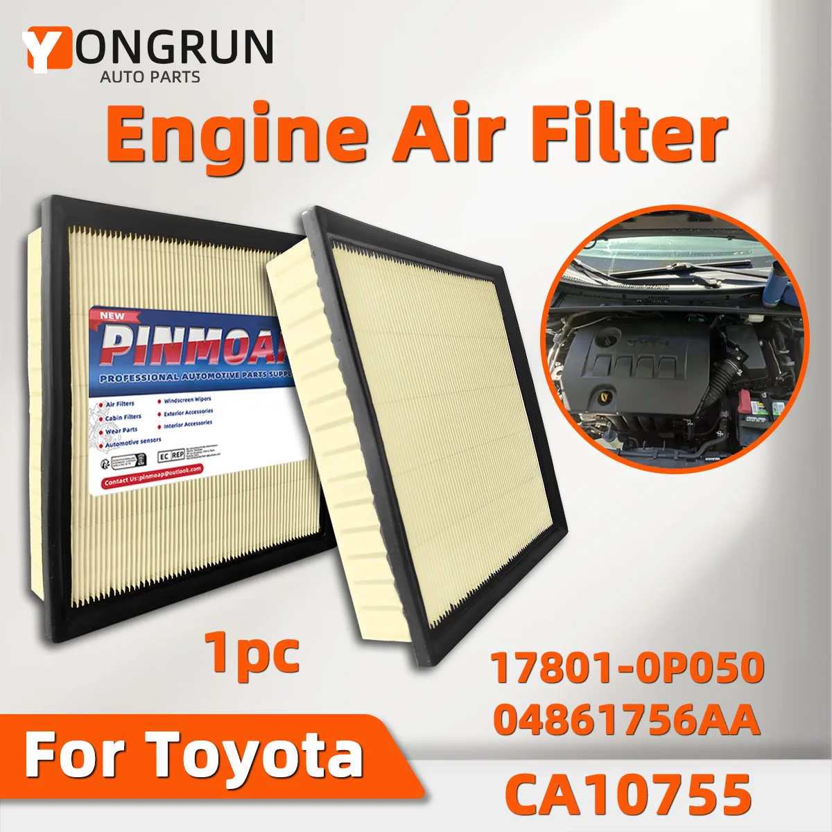 

YONGRUN 1/2/5PCS High-Efficiency Engine Intake Filter Suitable For Toyota Avalon V6 Lexus ES350 Jeep Grand Cherokee 17801-0P051
