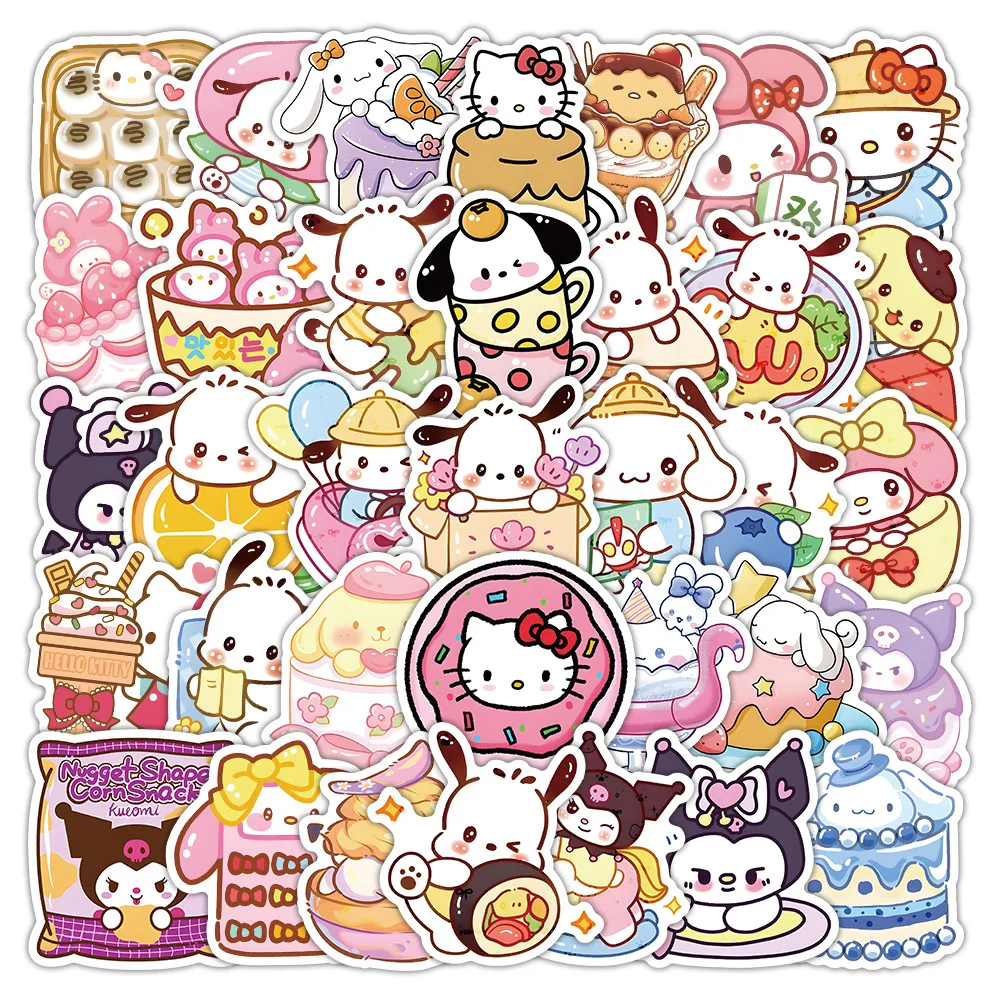 52 sztuk wersja Q Sanrio Cartoon śliczne DIY podręcznik naklejki etui na telefon komórkowy szafka na biurko wodoodporne naklejki