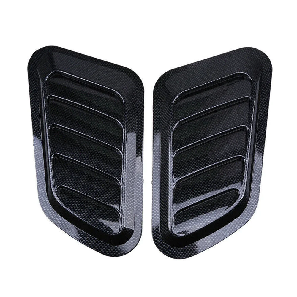 Universal Pair Car Air Duct Flow Intake Front Hood Scoop Bonnet Vent Eneige Cover Stickers Trim Decoration