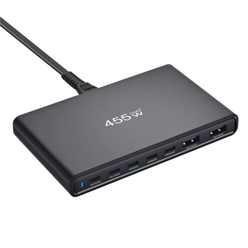CJSD-Ultra-Slim 455W Gan Desktop 5C2A Multi-Port Fast Charging For Phones And Tablets For Various Devices EU PLUG