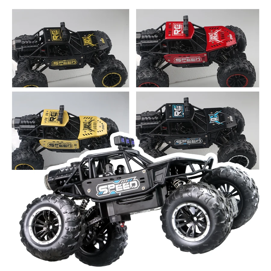 2.4g Remote Control Off-Road Alloy Car with Shock Absorbers, Climbing Fast Car with Music, Lights, and Spray, Children's Electric Rc Toy, Boys' Holiday Gift