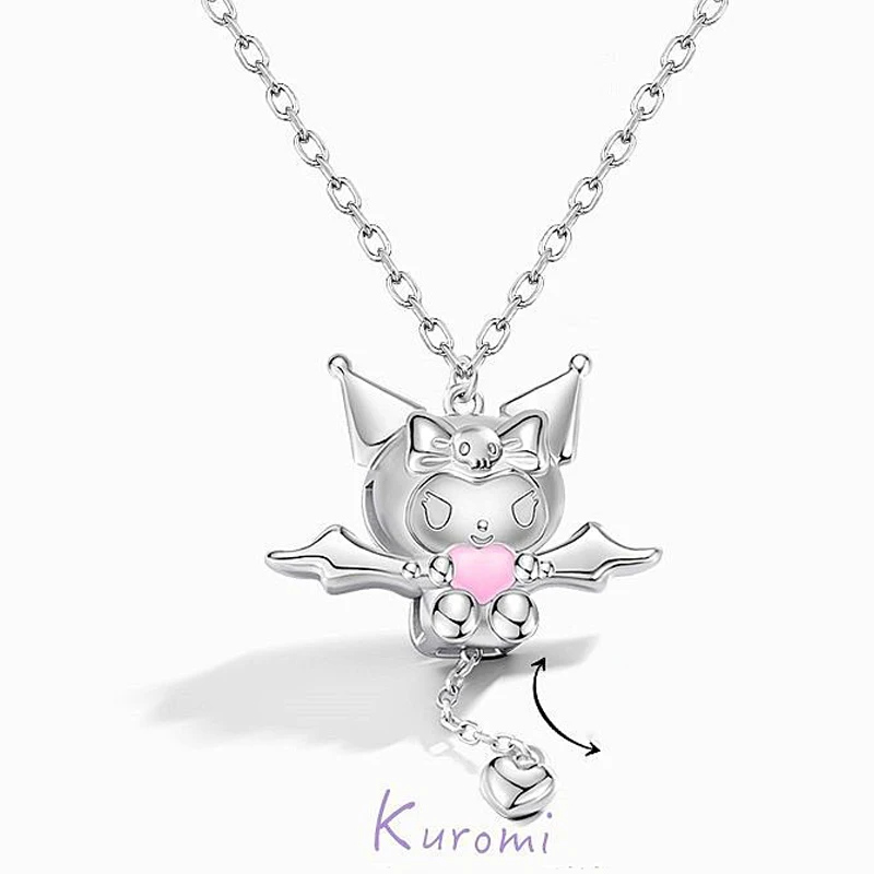 Kawaii Cartoon Necklace Anime Action Figure Kuromi Necklaces for Kids and Teens Cute Mymelody Animal Pendant Chain Jewelry Gifts