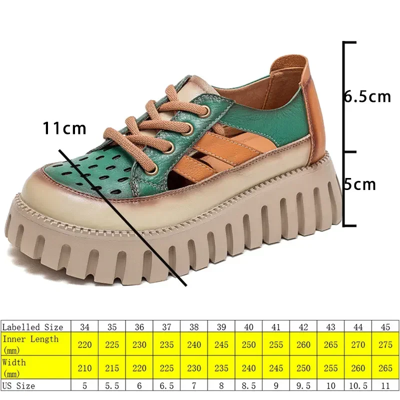 Koznoy Women Summer Shoes 5cm New In Boots Cow Genuine Leather Heels Pumps Pils Mules Luxury Platform Mixed Color Hollow Fashion