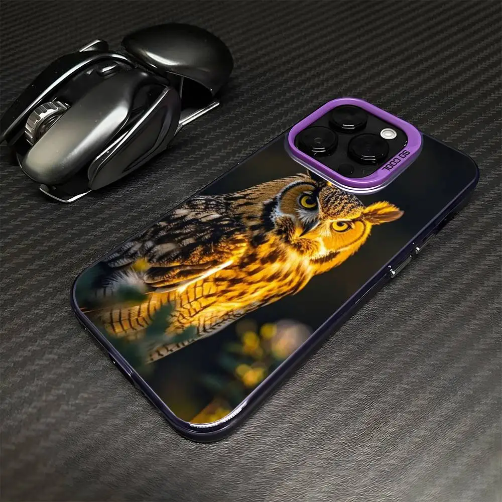 حافظة هاتف OWL FORST واقعية لهاتف iPhone 16,15,14,13,12,11,Mini,Pro,MAX غطاء مقاوم للصدمات باللون الأرجواني غير اللامع #5