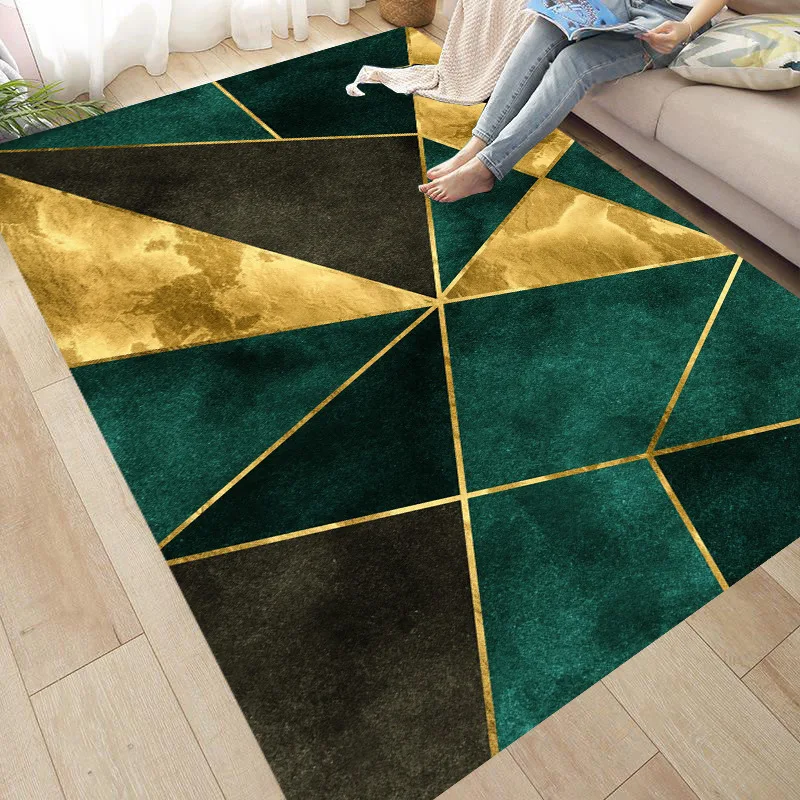 

Nordic Art Marble Pattern Carpet In The Living Room Non-slip Entrance Door Mat Furry Mat Room Decoration Coffee Area Carpets