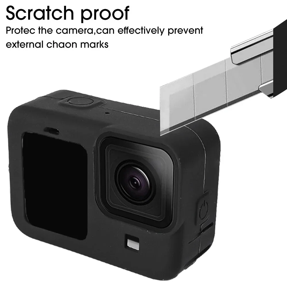 For GoPro Hero 12 11 10 9 Camera Soft Silicone Sleeve Protective Case with Rubber Lens Cover Anti-scratch Protector Cover Shell