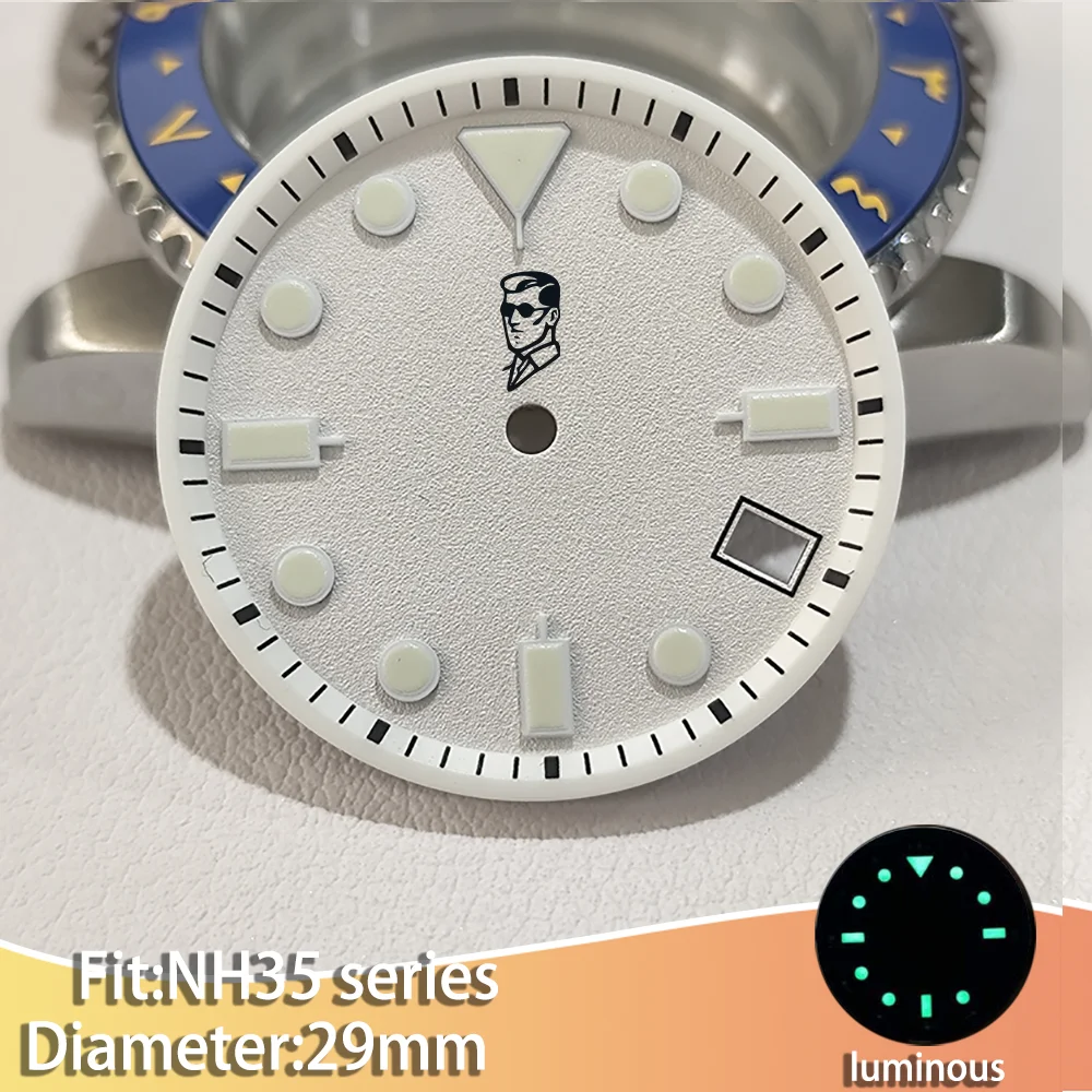 Può logo personalizzato 28,5 mm 29 mm quadrante calendario singolo/doppio per movimento dell'orologio N H35/NH36 orologi da uomo luminosi quadranti accessori