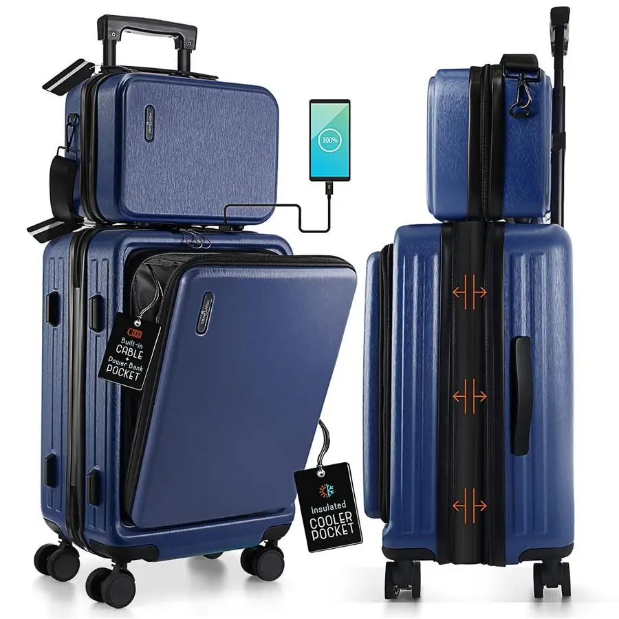 

Inch Carry On Luggage, Carry On Suitcase with Wheels, Hardside Luggage CarryOn, Expandable Navy Small Suitcase, Hard Shell Carry