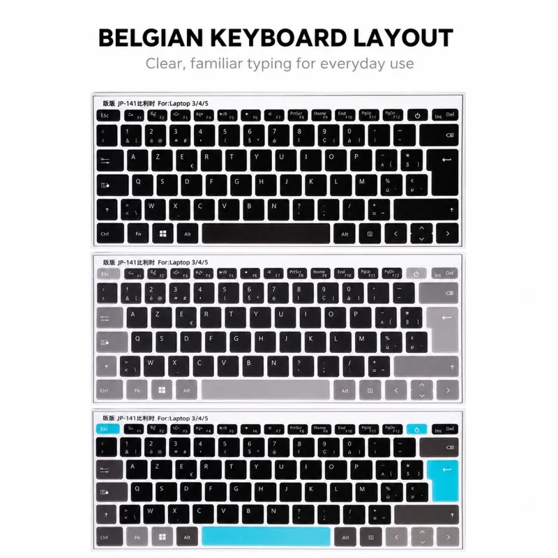 Belgian Layout Keyboard Transfer Stickers Letter Key Decals for Microsoft Surface Laptop  Anti‑Scratch No Residue PVC Labels