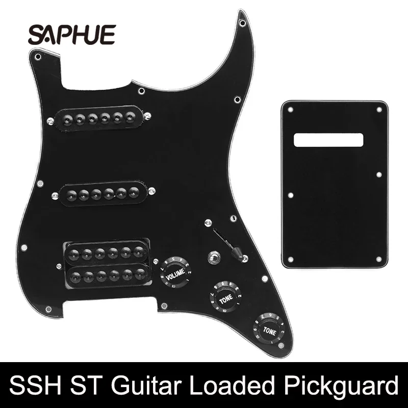 SSH Electric Guitar Pickguard Pickup with Singlecut Wiring Loaded Prewired Double Coil Guitar Pick Guard Scratchplate Assembly