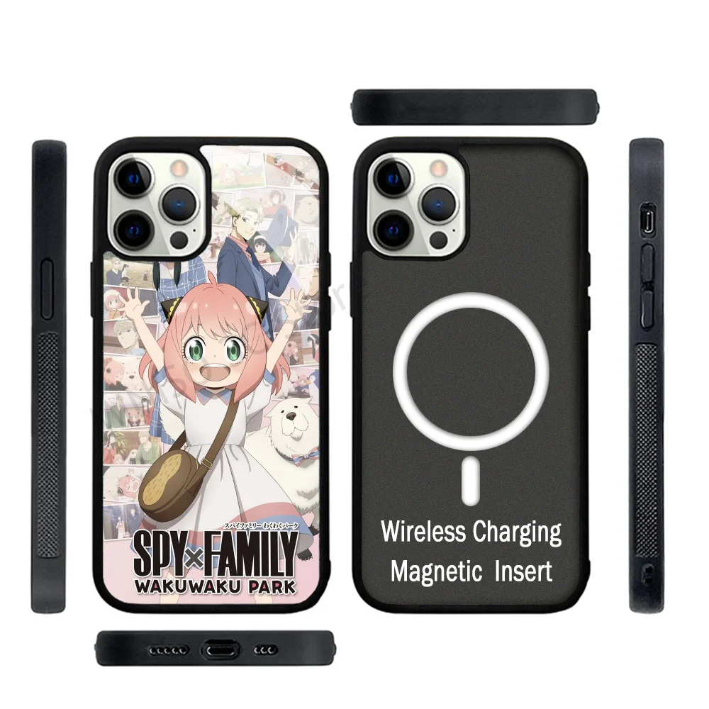 Kawaii Anya SPY X FAMILY Anime Phone Case Strong Magnetic For IPhone 15 14 13 Pro Max 11 12 Mini For Magsafe