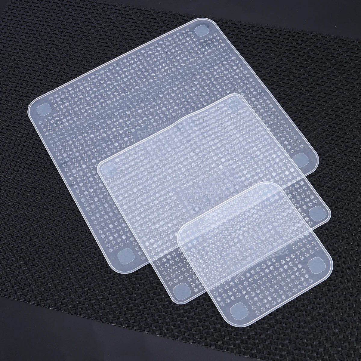 

3Pcs Silicone Seal Cover Keeping Film Sizes S M -Friendly Airtight Food Silicone Film