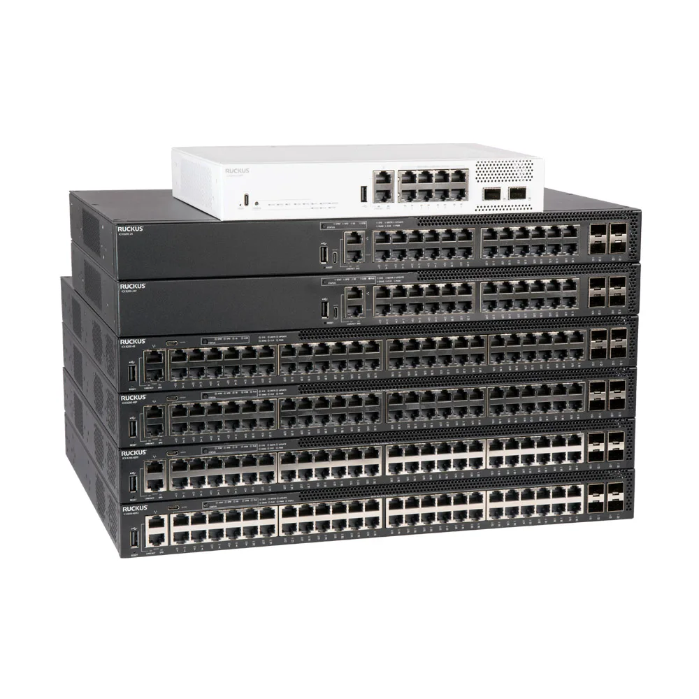 Conmutadores Ethernet RUCKUS ICX 8200 Conmutador de acceso apilable de nivel básico + Clase empresarial, 8 puertos 25 GbE, PoE++ (802.3bt), VXLAN