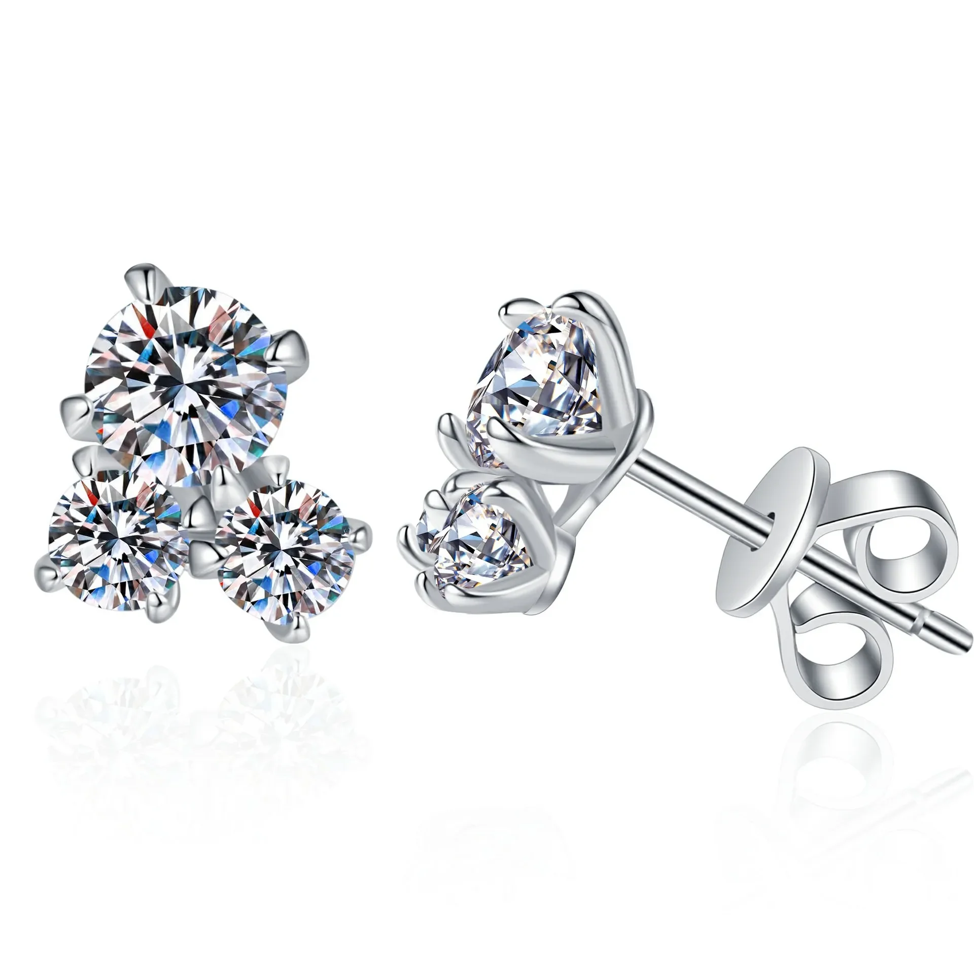 

moissanite earrings s925 pure silver earrings, women's exquisite irregular earrings, women's wedding jewelry