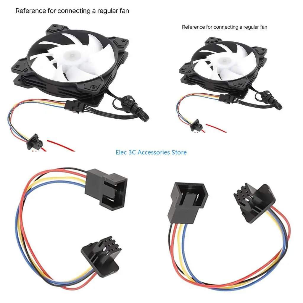 Y51A 15cm PWM Fan Extension Cable 4Pin Male to 6pin Female Connector for PC Cooling
