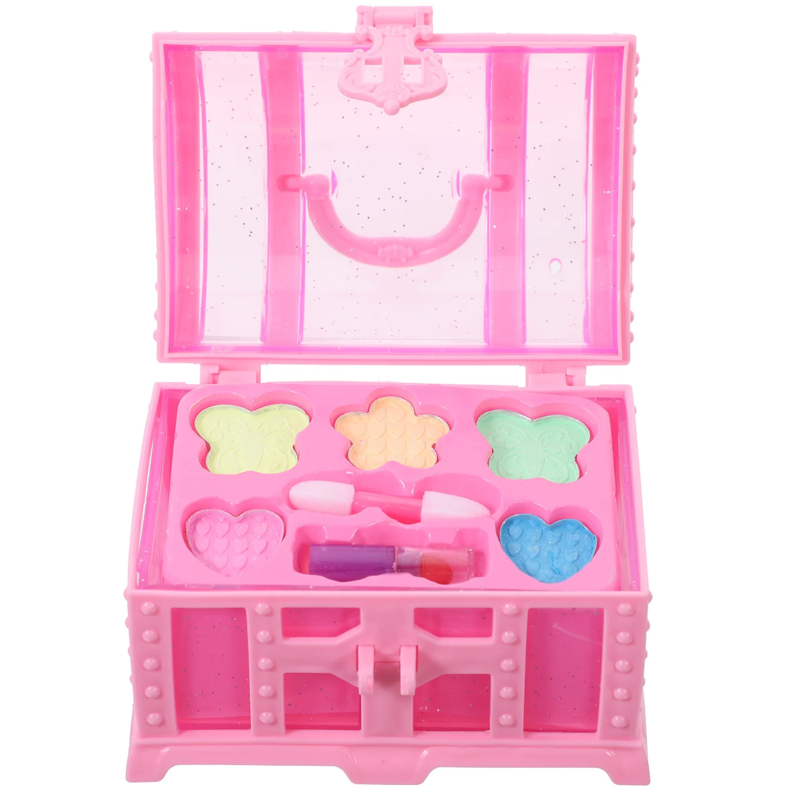

1 set Plastic Makeup Toys Kit for Girls Kids Pretend Play Toddler Gift Water Soluble Safe Cosmetics Toy Set Visual Coordination