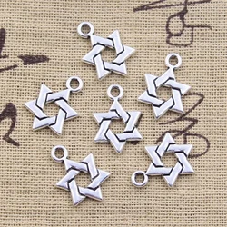 40pcs Charms star of david shield 17x12mm Antique Silver Color Pendants DIY Crafts Making Findings Handmade Tibetan Jewelry