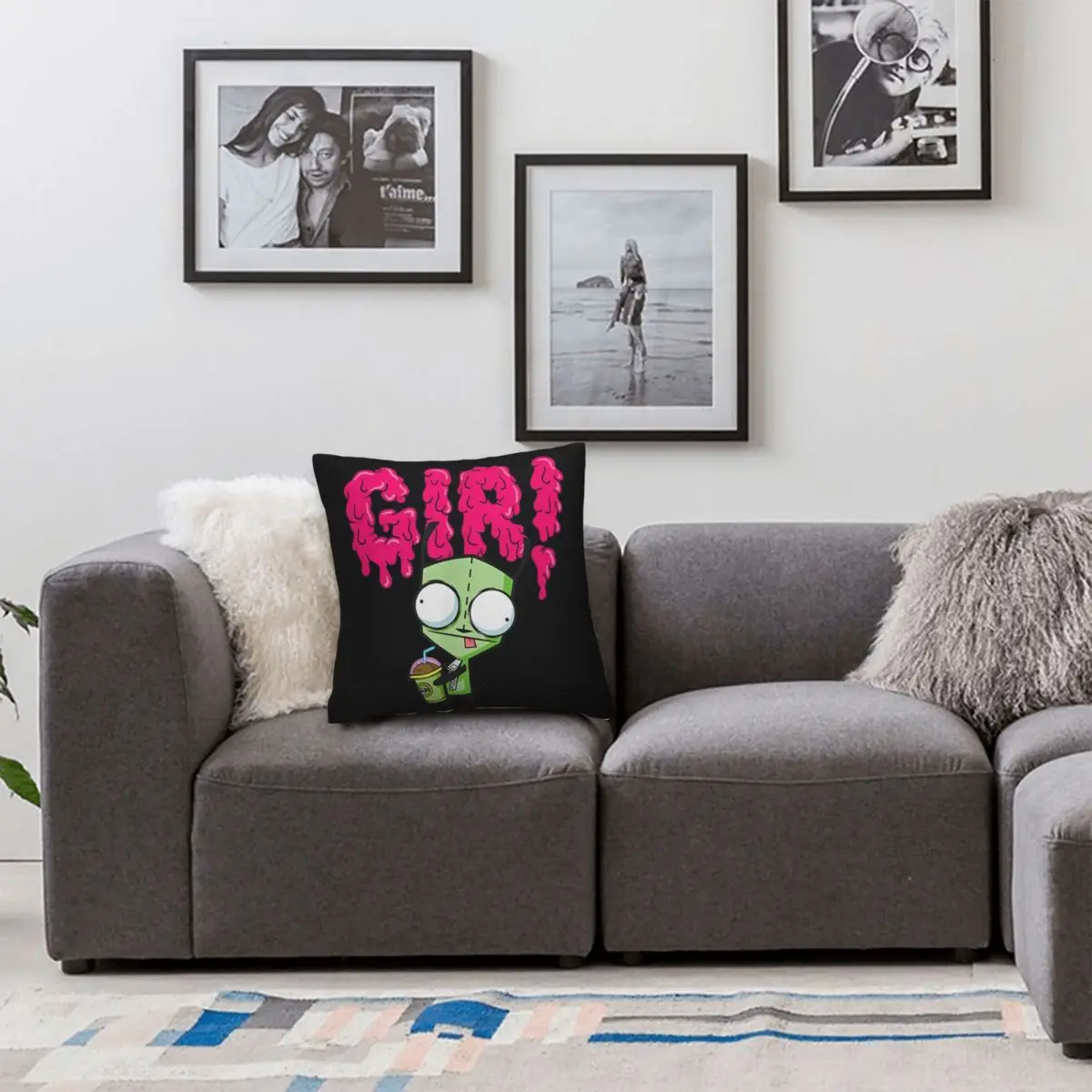 Invader Zim Gir Slime Slush Pillowcase Double-sided Printing Polyester Cushion Cover Gift Pillow Case Cover Bedroom Zippered