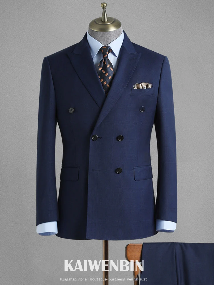 

Suits for men 50% wool Single Breasted 2-Pieces Jacket Pants Navy Casual Business Custom Made Wedding
