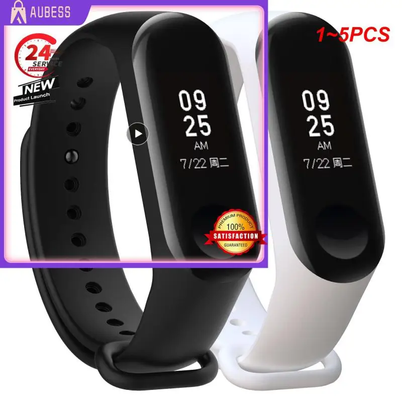 1~5PCS Strap For Mi Band 3 4 Silicone Wristband Bracelet Replacement For Band 4 MiBand 3 4 Wrist Color TPU Strap