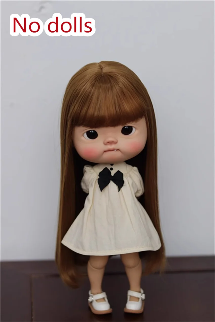 BJD doll wig for Blythe/qbaby/ big head Diandian wig high temperature silk long pear bjd accessories(no dolls)