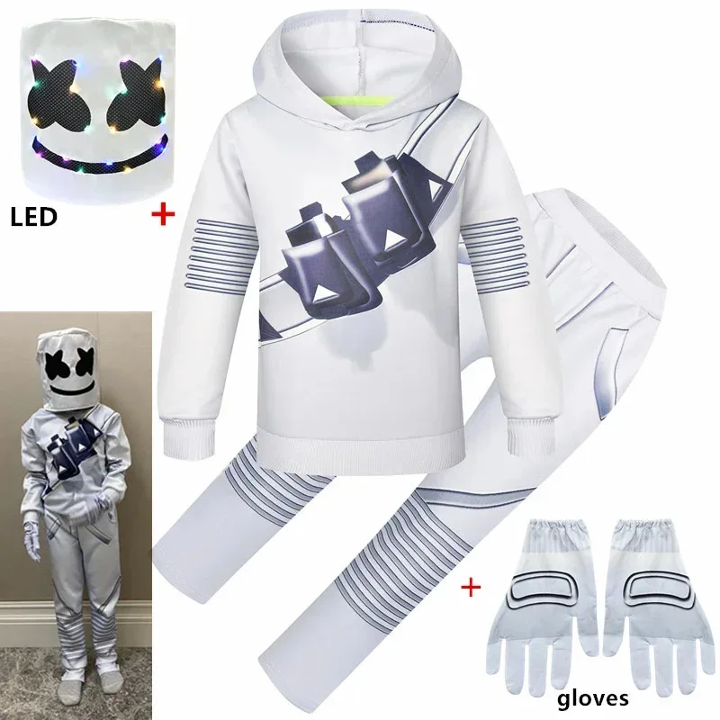 

Kids Game Cosplay Costume Boys DJ Interesting Costumes Mask Hoodies Suit Music Halloween Party Costume for Kids Boys