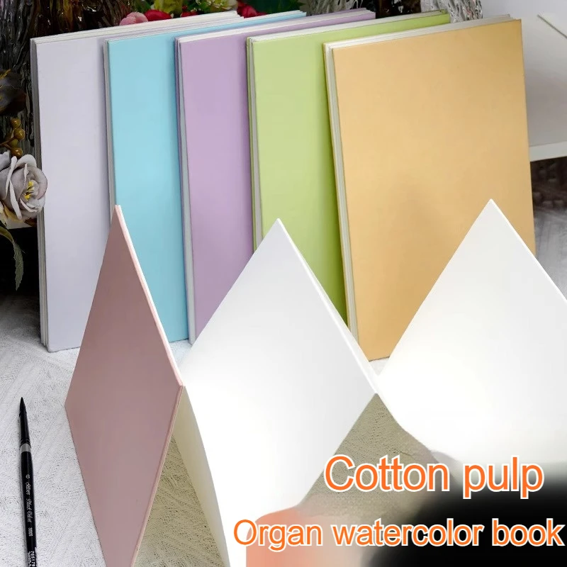 Borrence Watercolor Sketchbook 300g Cotton Organ Book Handbook Drawing Pad for Artists Painting Sketch Accordion Book Folding