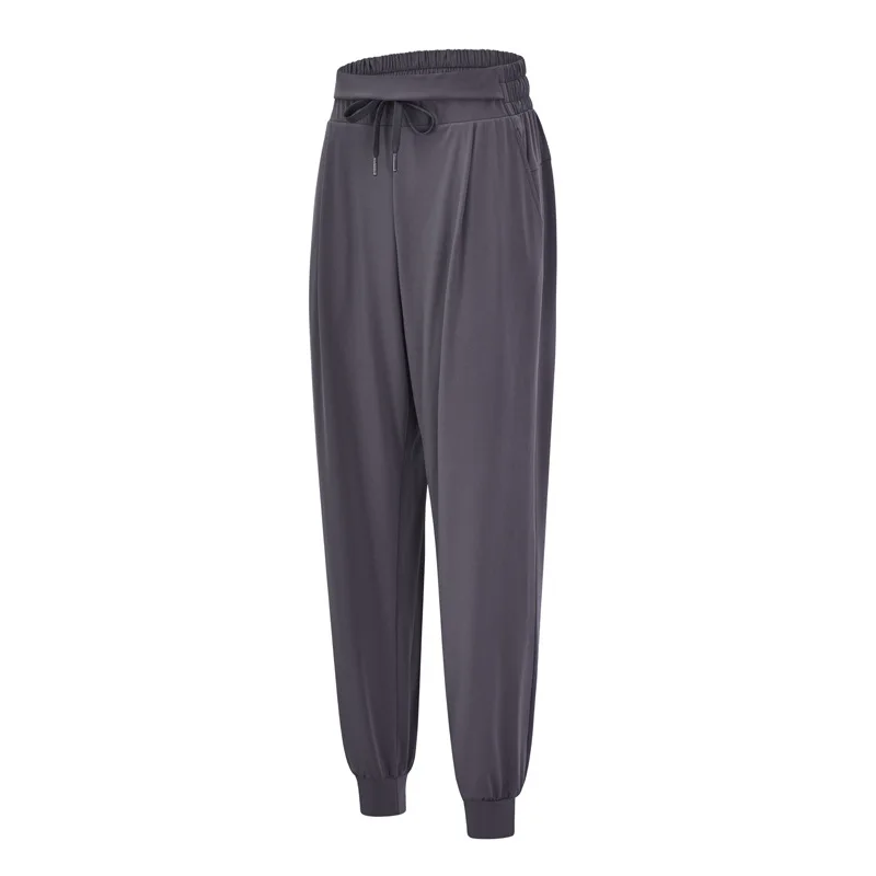 Calça Harun casual feminina solta, secagem rápida, cintura alta, fitness, esporte, primavera e outono, nova