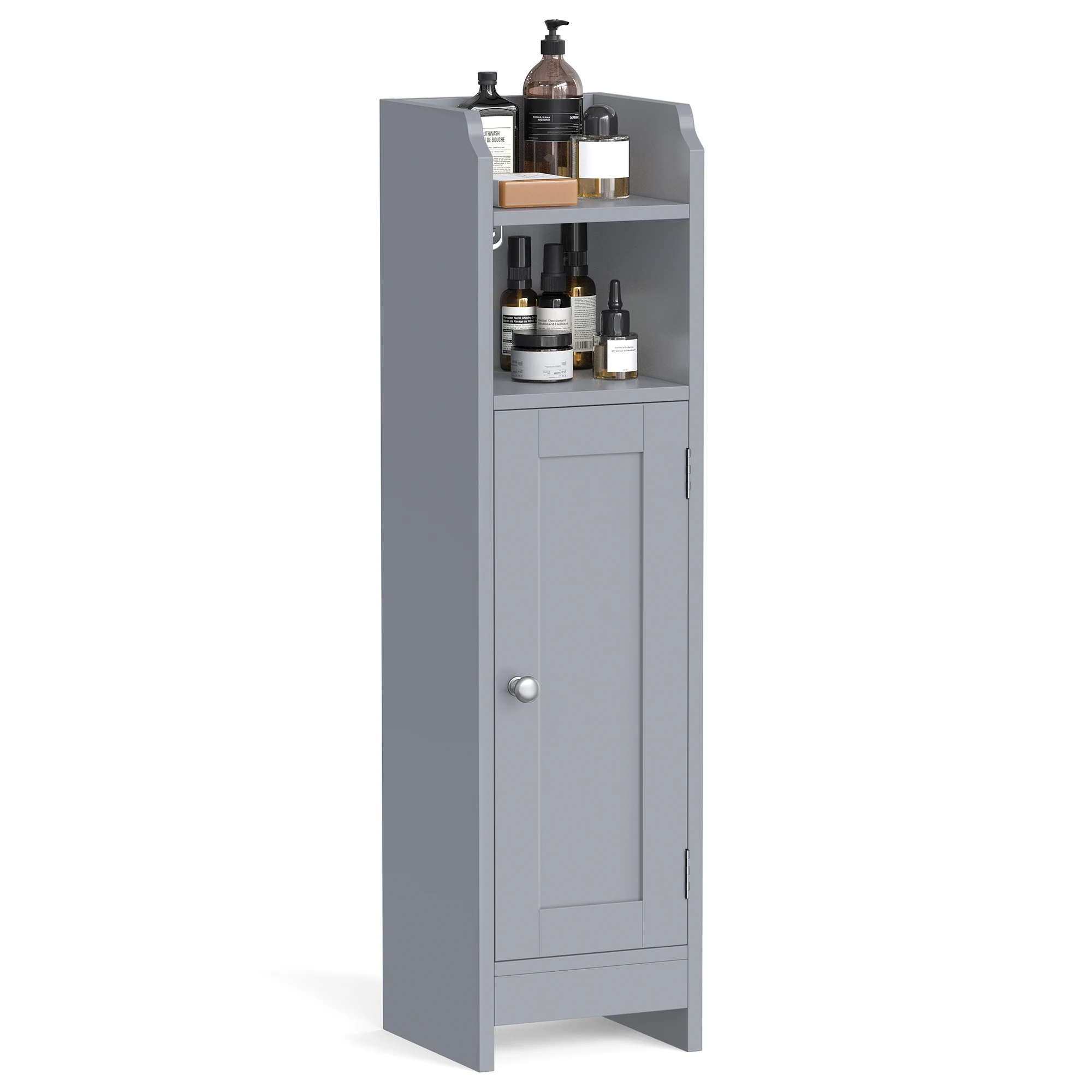 VASAGLE Kleine badkamerkast Kleine badkamerkast Kleine staande plank met deur Kleine toiletpapierkast
