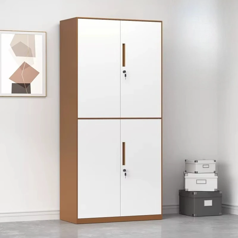 F*-Multifunctional Two Layer Separated Steel Storage Filing Cabinet Upper Lower Independent Lockable Swing Door Vertical Metal