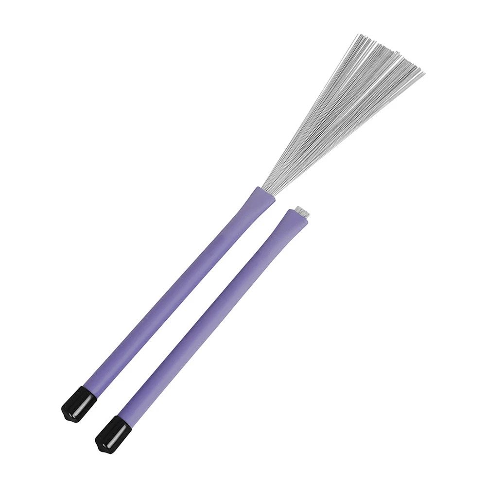 

1 Pair Purple AN-24 Retractable Steel Wire Drumsticks Strong Handle Jazz Drum Set Percussion Accessories Drum Brushes Instrument