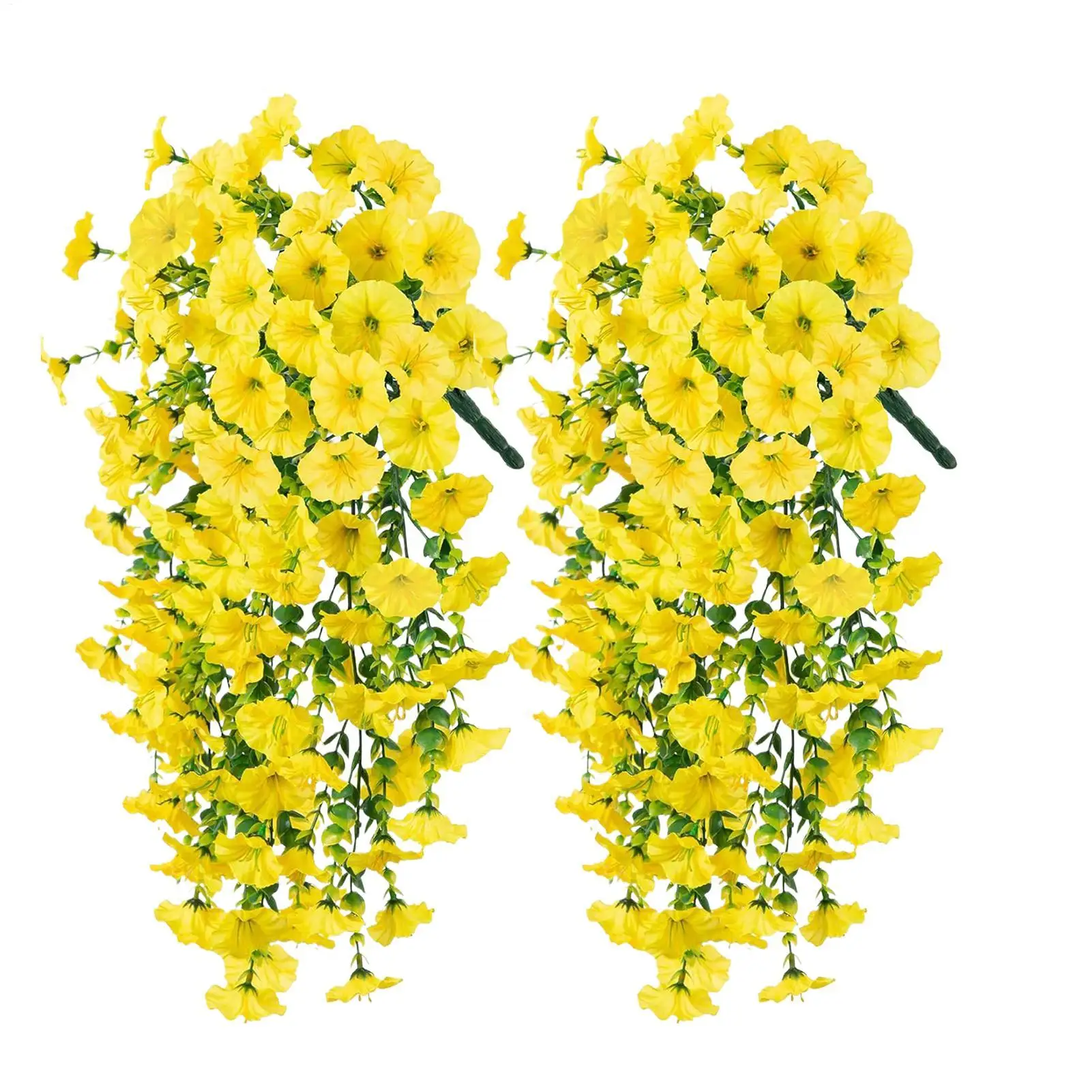 Petúnias Artificiais de Seda, Resistentes às Intempéries e Duradouras, 2 Peças, para Varanda, Jardim, Pátio, Vaso e Floreira
