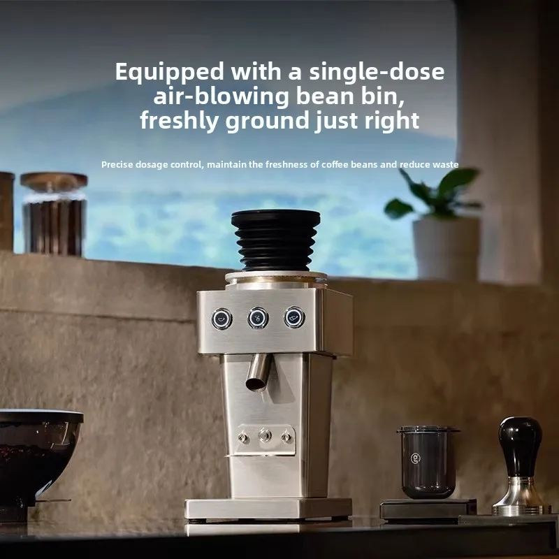 9015C Double Bean Warehouse Household 64MM Large Flat Knife Electric Bean Grinder, Freshly Ground Italian Coffee