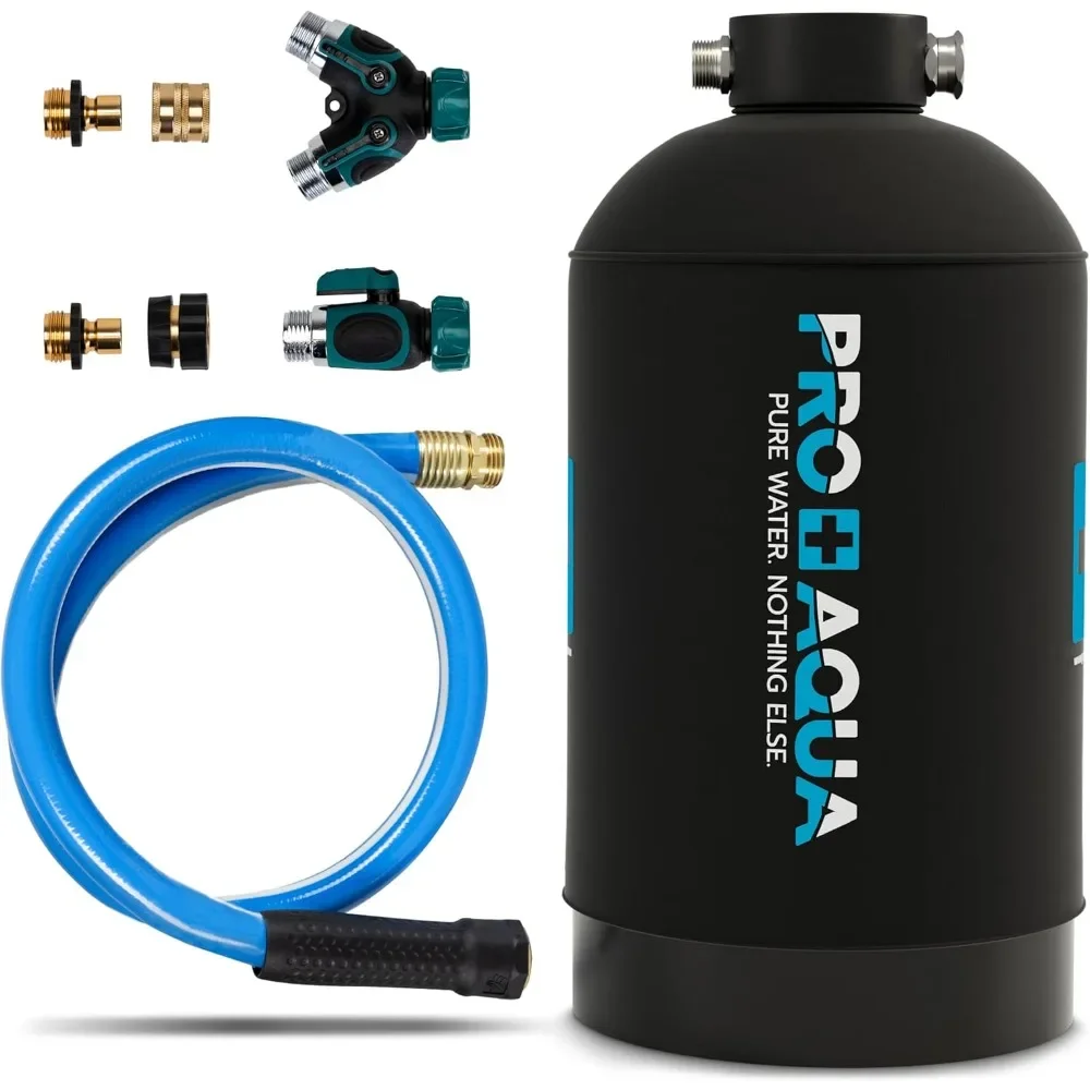 

Portable Water Softener for RV Trailers Boats Mobile Car Wash Pressure Wash 16000 Grain Capacity Pre Filled Resin Hard Water