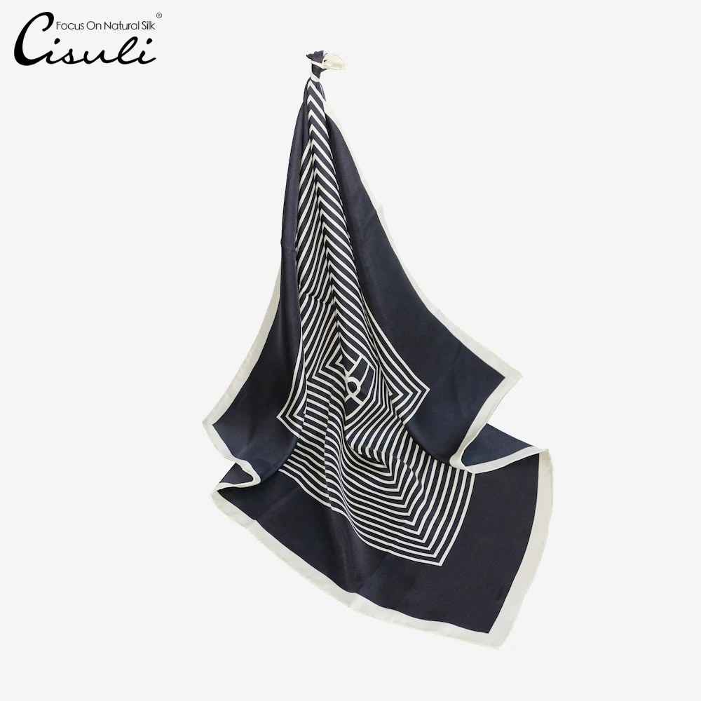 

CISULI Silk Square Scarf 100% Mulberry Silk Twill Square 70cm Head/Neck Scarf Spring Summer Pink Color