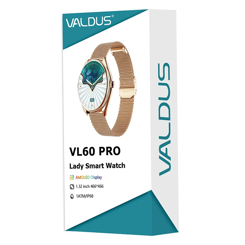 VALDUS VL60 Pro Smartwatch dla kobiet AMOLED Pełny ekran dotykowy Bluetooth Monitor snu Długi czas pracy baterii Inteligentny zegarek sportowy