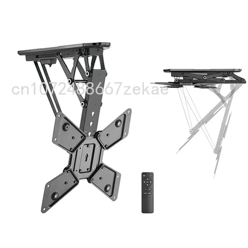 

23-55 inch TV Bracket Electric Lift Ceiling Smart Remote Control Foldable Hide Holder Adjustable Tilt Swivel Angle